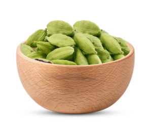 Green cardamom pods from India