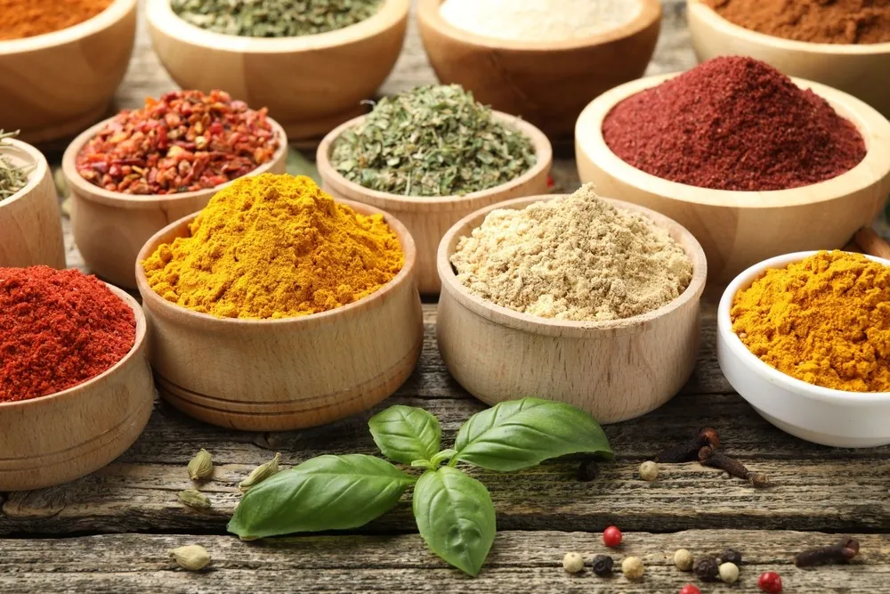 Indian spice powder products arranged for export